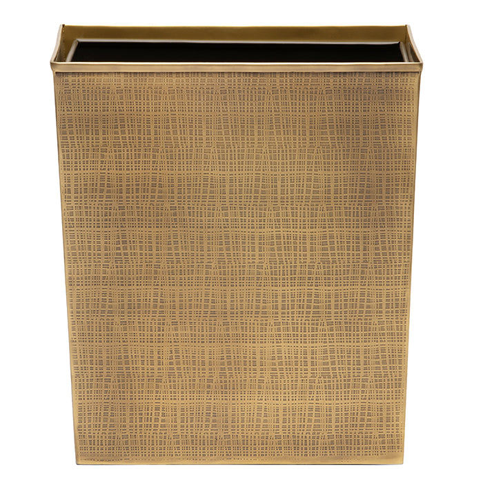 Remy Stainless Steel Rectangle Waste Basket (Antique Brass)