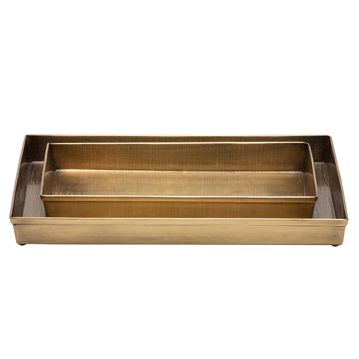Remy Stainless Steel Tray Set (Antique Brass)