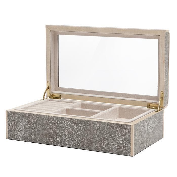 Rennes Faux Shagreen Large Jewelry Box (Sand)