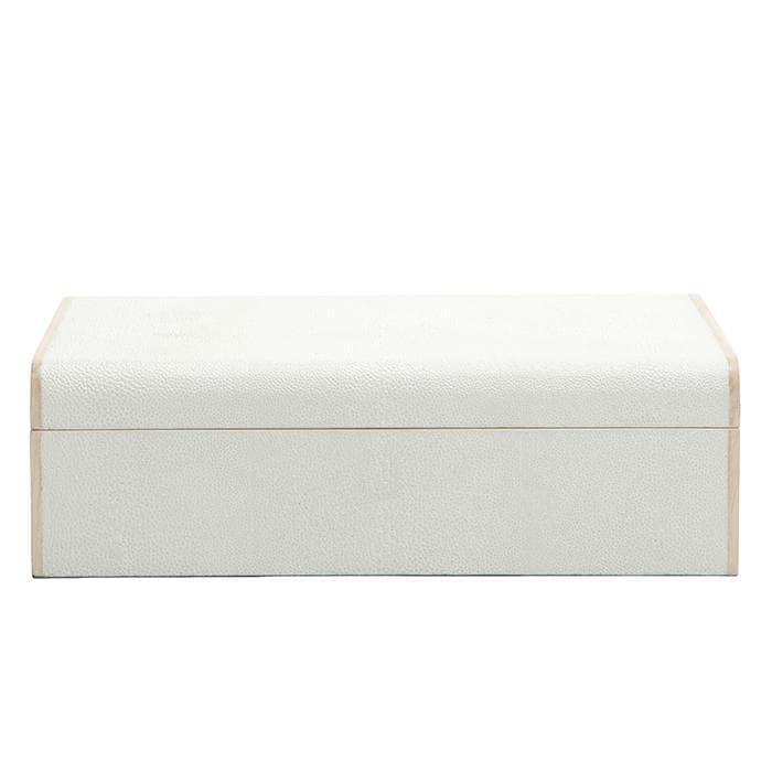 Rennes Faux Shagreen Large Jewelry Box (Snow)