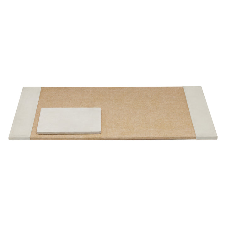 Segovia Suede Leather Desk Blotter Set/2 (Light Gray)