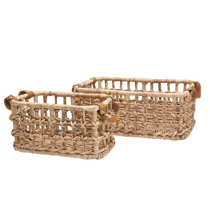 Somerset Woven Water Hyacinth Basket (Natural)