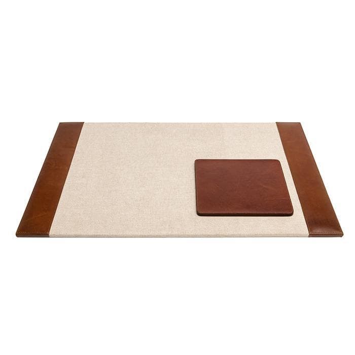 Stirling Tobacco Full-Grain Leather Desk Blotter Set