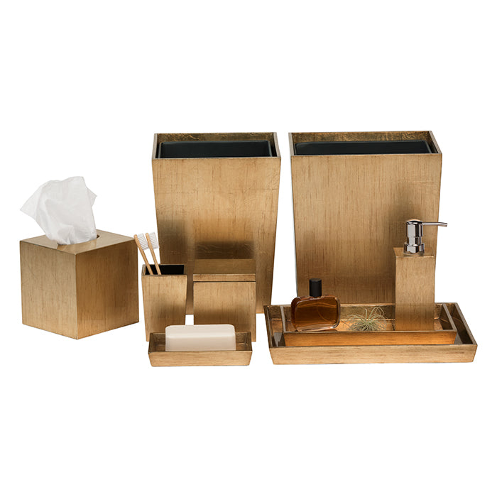 Tanlay Lacquered Antique Gold Tray Set