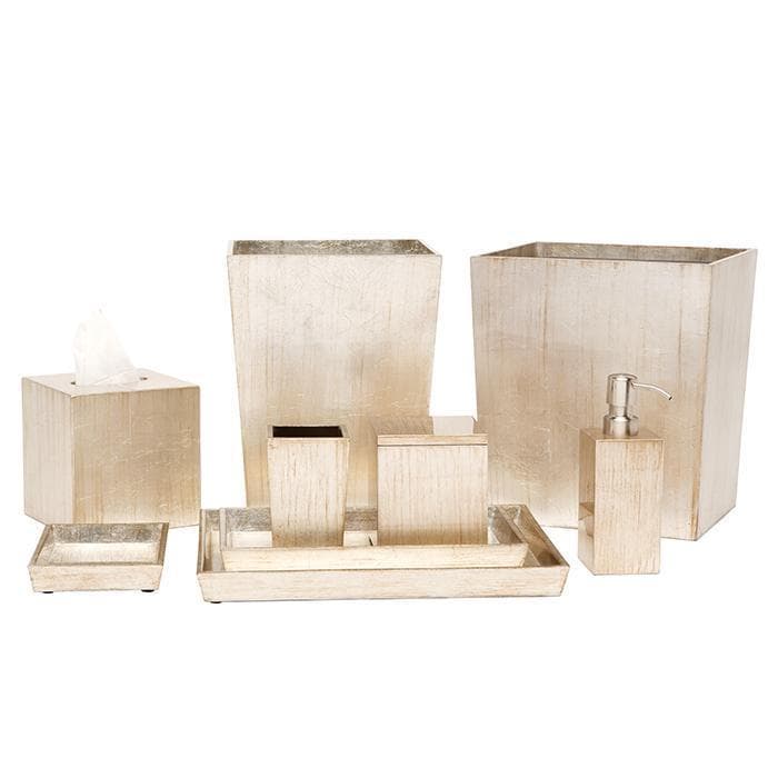 Tanlay Lacquered Silver Leaf Brush Holder