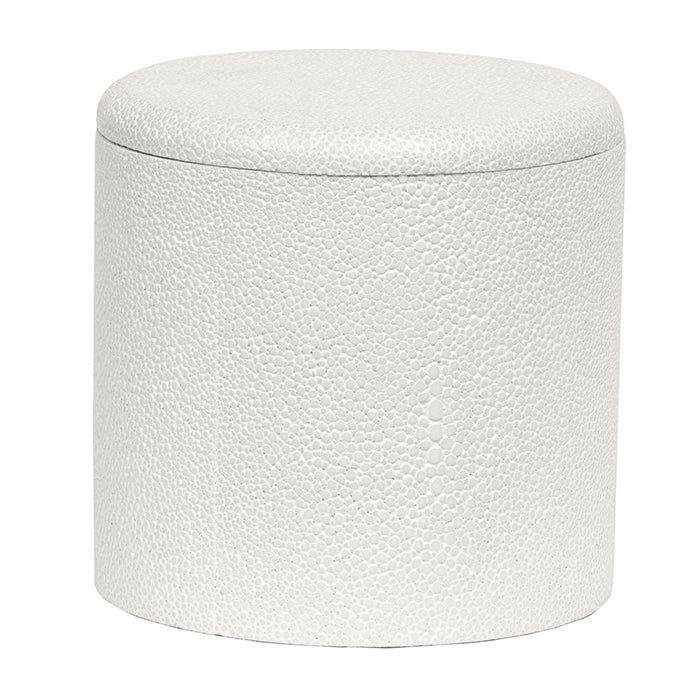 Tenby Faux Shagreen Canister (Blanc)