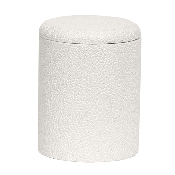 Tenby Faux Shagreen Narrow Canister (Blanc)