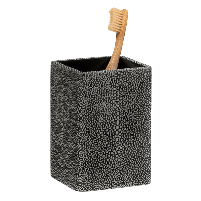 Tenby Faux Shagreen Brush Holder