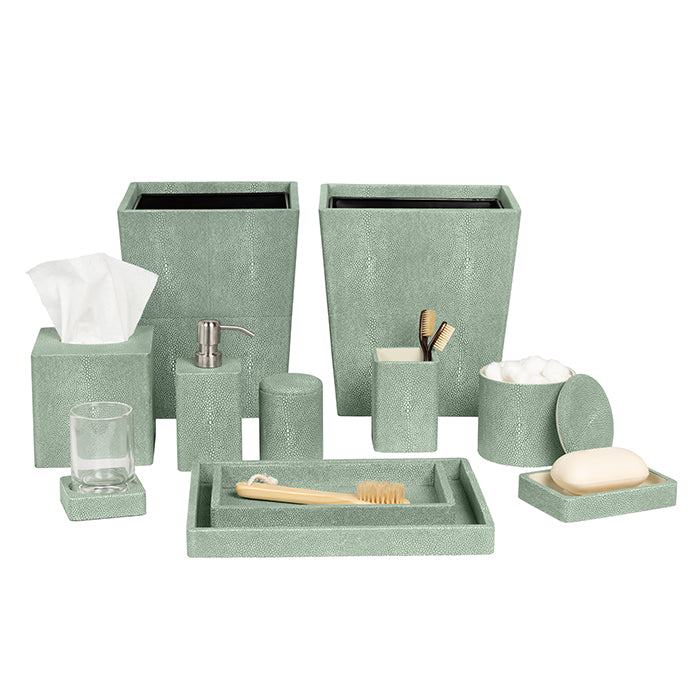 Tenby Faux Shagreen Tissue Box (Sage)