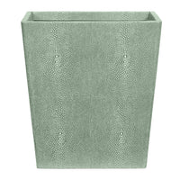 Tenby Faux Shagreen Rectangle Waste Basket (Cool Gray)