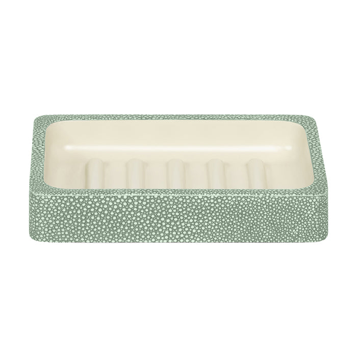 Tenby Faux Shagreen Soap Dish (Sage)