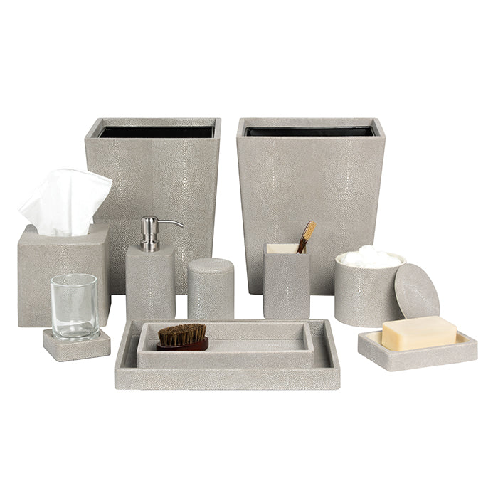 Tenby Faux Shagreen Bathroom Accessories (Sand)