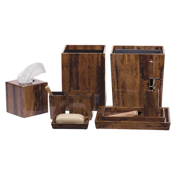 Varadero Dark Stain Banana Leaf Square Waste Basket