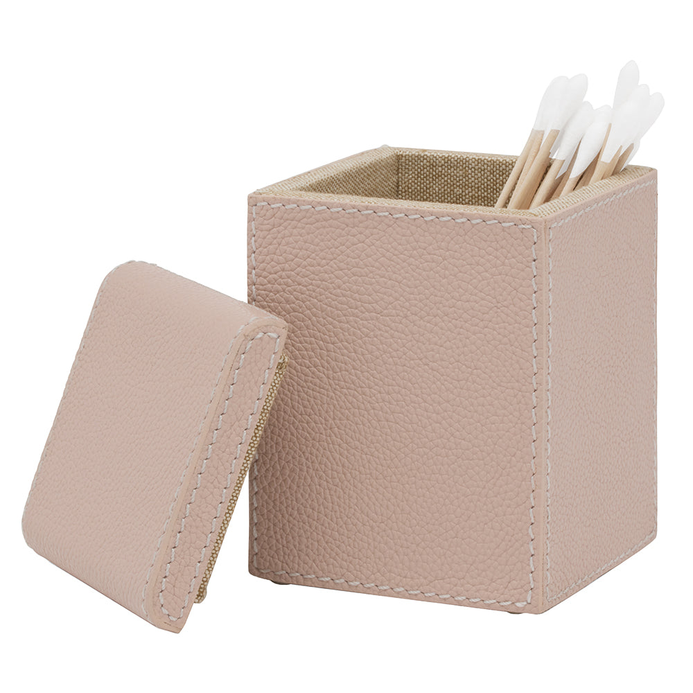 Victoria Full-Grain Leather Canister (Dusty Rose)
