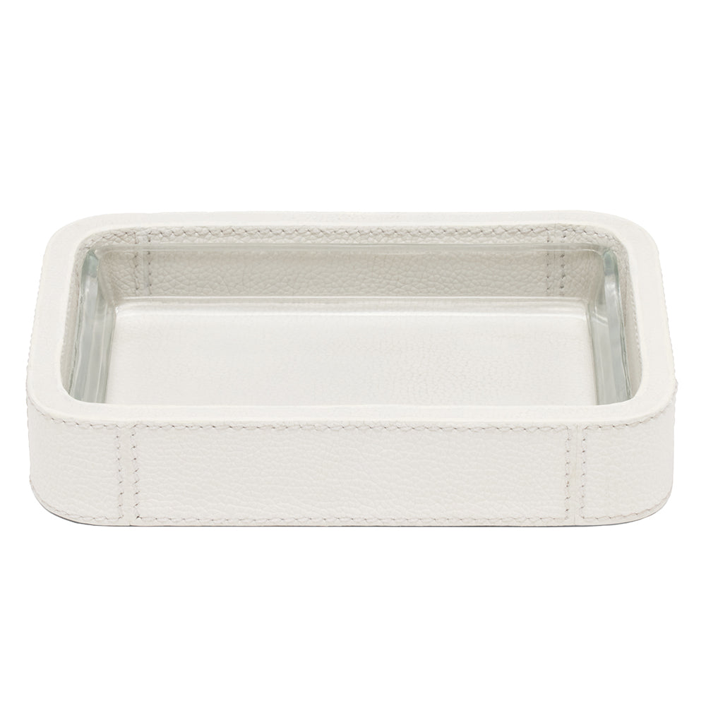 Victoria Full-Grain Leather Bathroom Accessories (White)