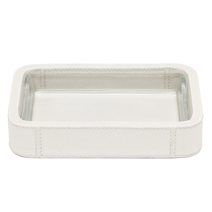 Victoria Full-Grain Leather Bathroom Accessories (White)