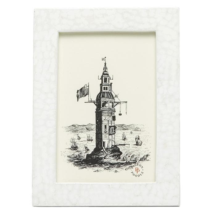Westport White Lacquered Eggshell Picture Frame - Thumbnail 3