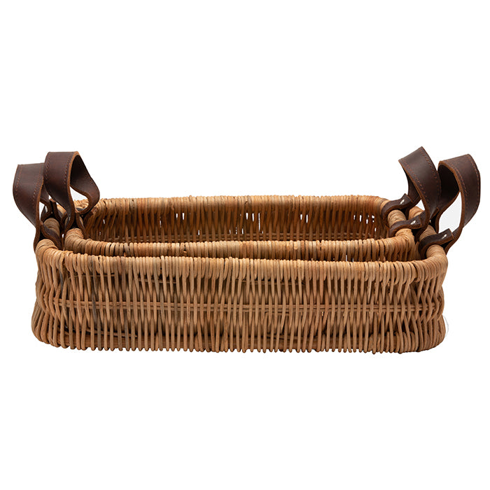 Yakima Natural Wicker Rectangle Baskets Set/2