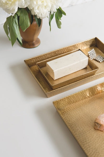 Verum Hammered Metal Tray Set - Thumbnail 3