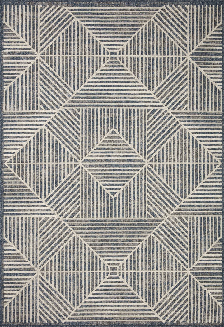 Loloi II Rainier Denim / Ivory Indoor/Outdoor Area Rug (RAI-03)