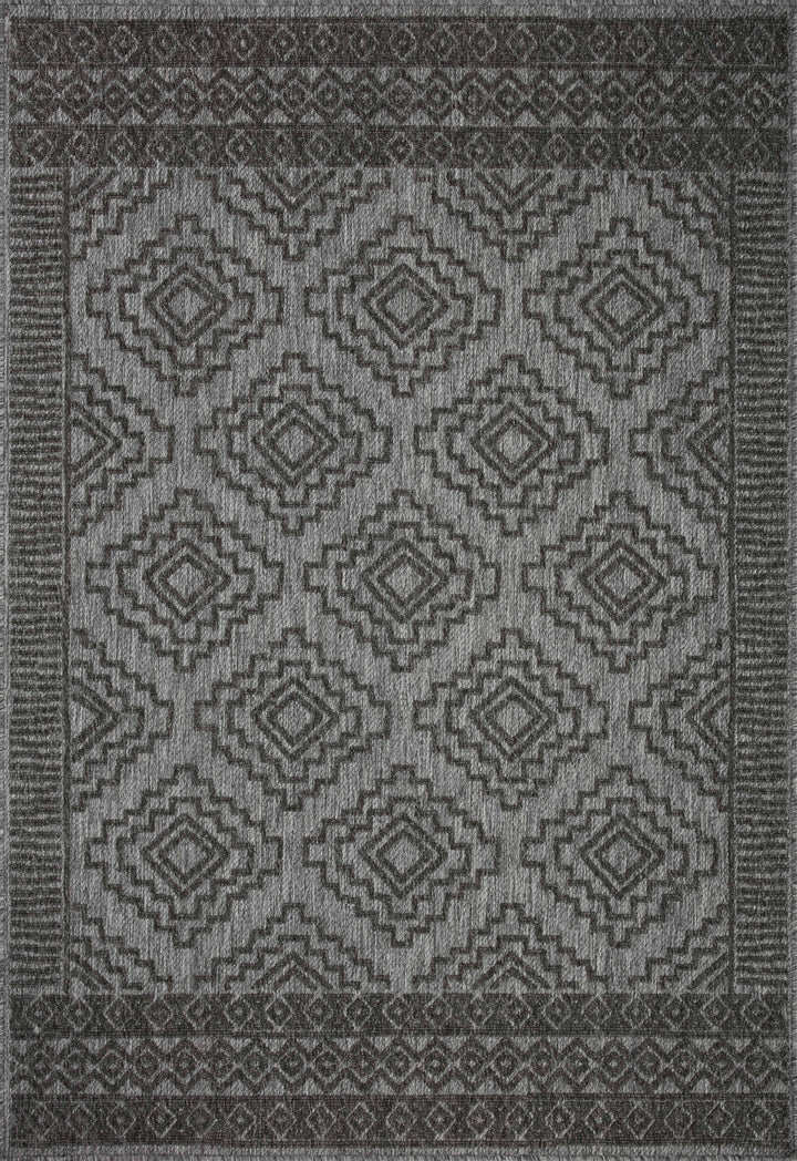 Loloi II Rainier Grey / Charcoal Indoor/Outdoor Area Rug (RAI-06)