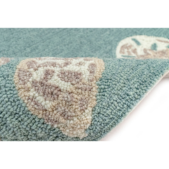 Liora Manne Capri Seashell Border Indoor/Outdoor Rug Aqua