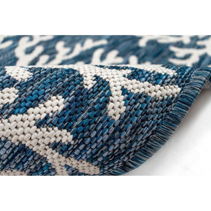 Liora Manne Carmel Coral Border Indoor/Outdoor Rug Navy