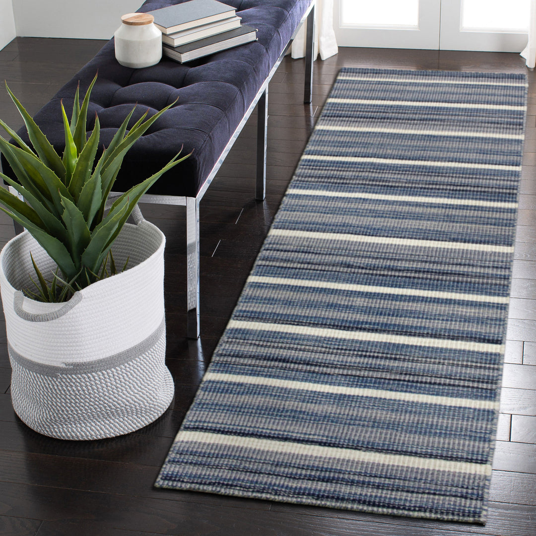 Liora Manne Aruba Faded Stripe Indoor Rug Denim