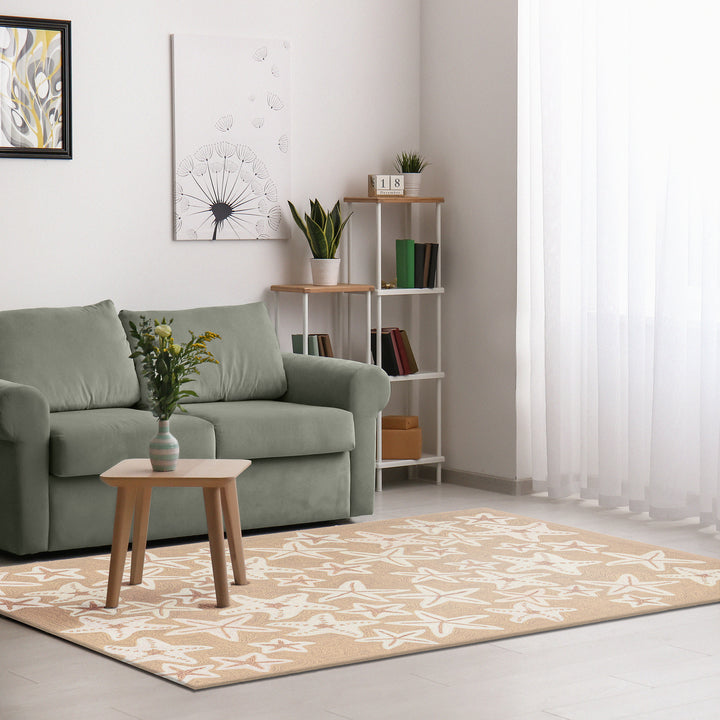 Liora Manne Capri Starfish Indoor/Outdoor Rug Neutral