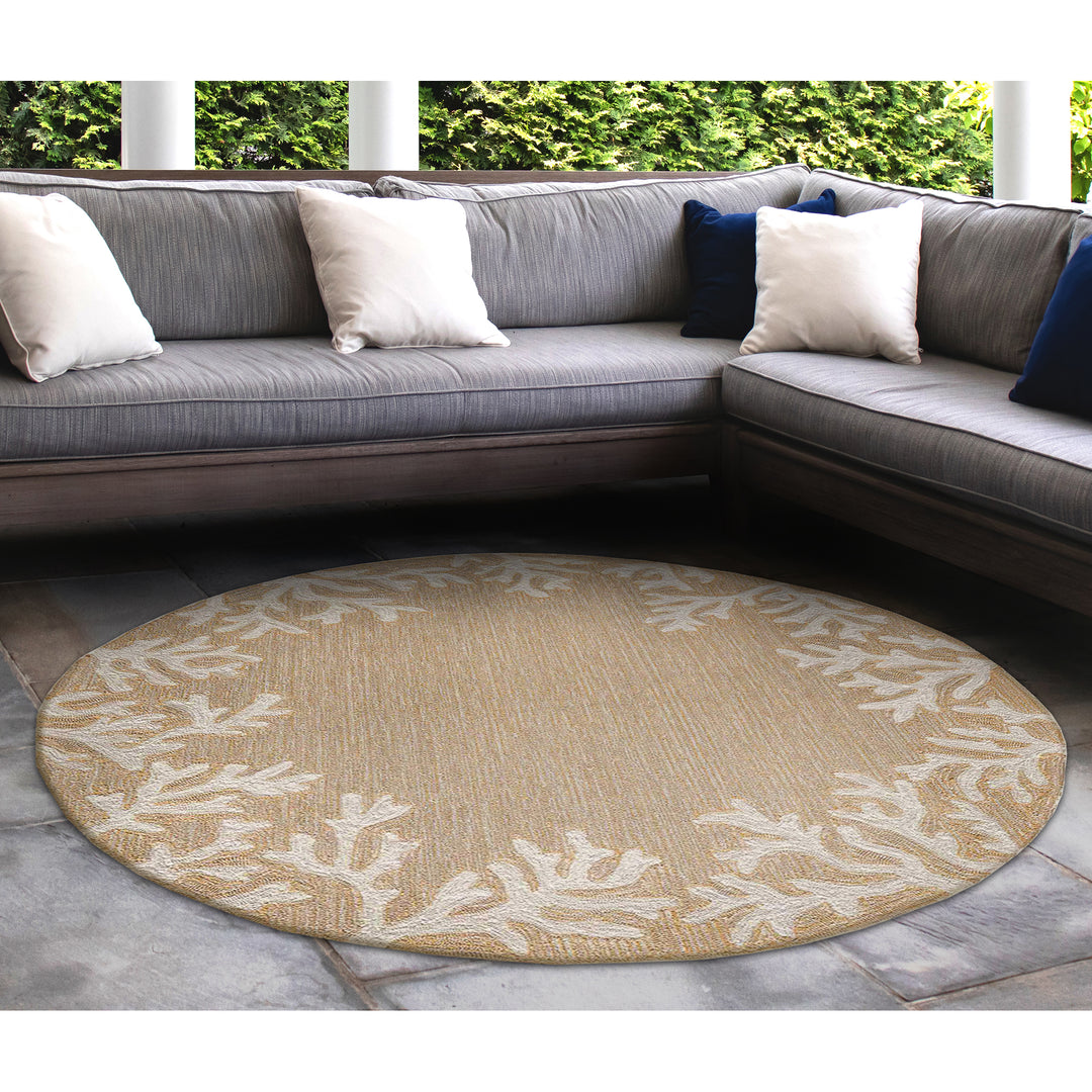 Liora Manne Capri Coral Border Indoor/Outdoor Rug Neutral