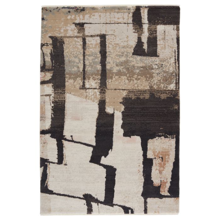 Nikki Chu by Jaipur Living Lehana Abstract Dark Brown/ Ivory Area Rug (SANAA - SBC11)