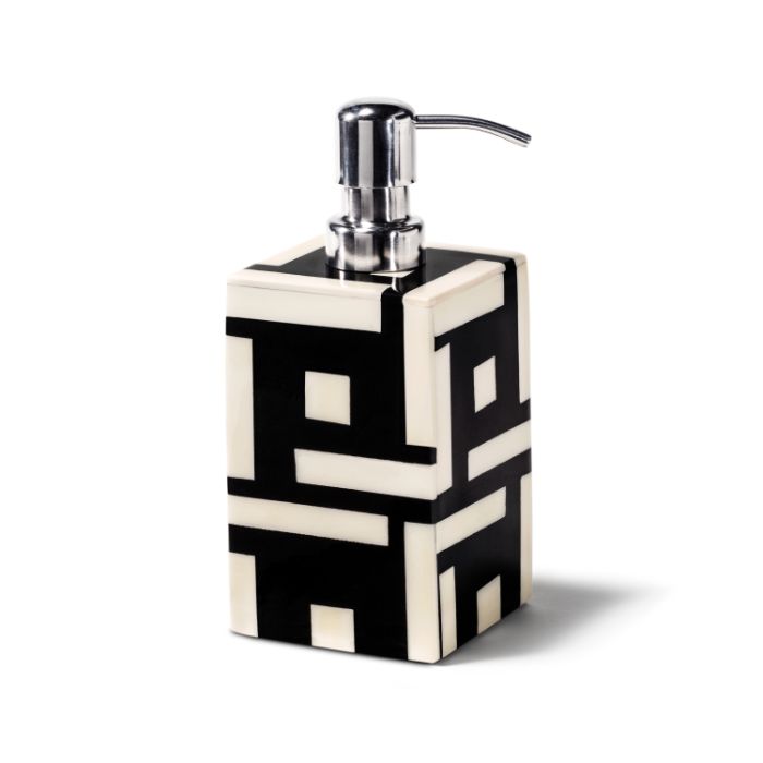Domino Natural Bone and Wood Soap Dispenser