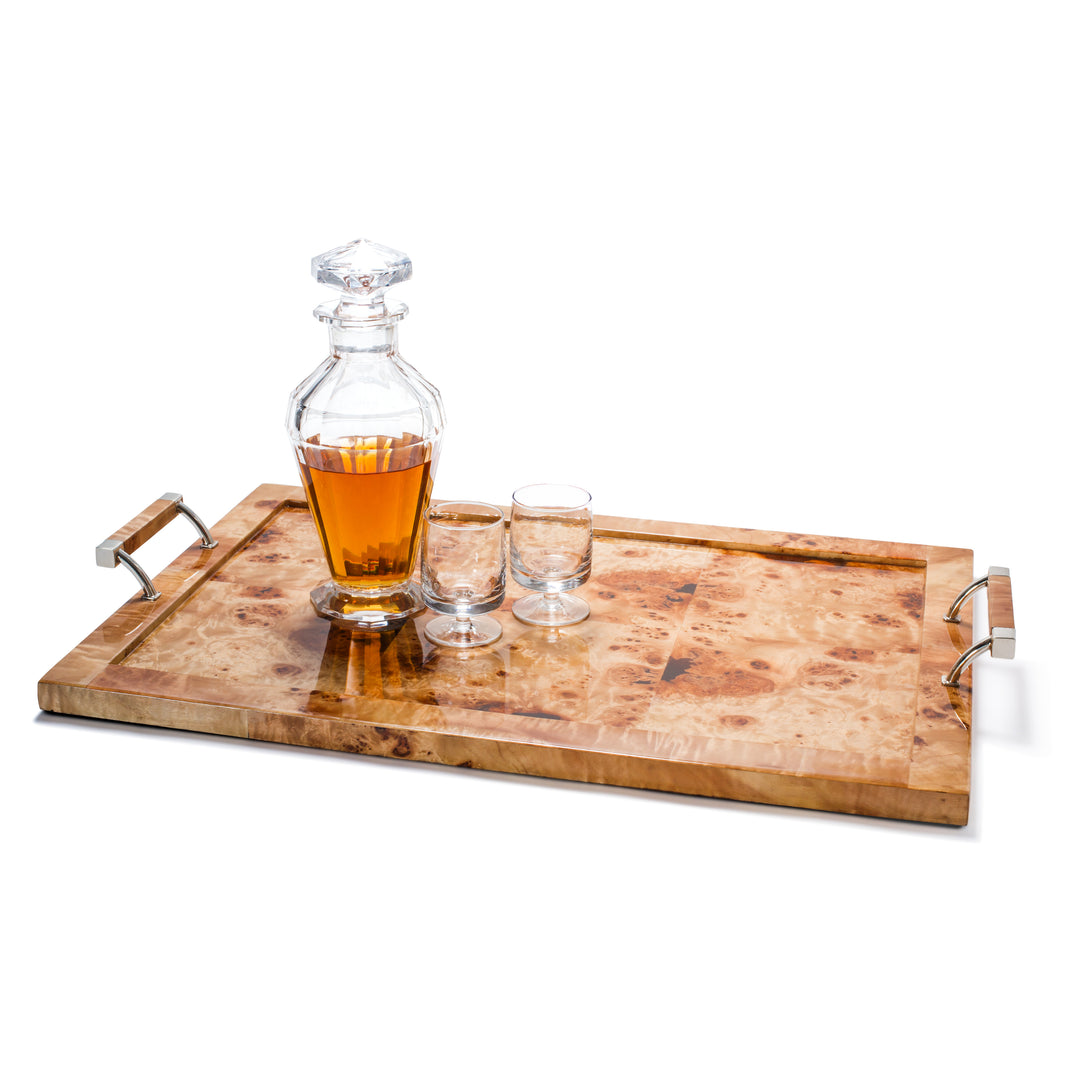 Ladorada Burl Veneer Serving Tray