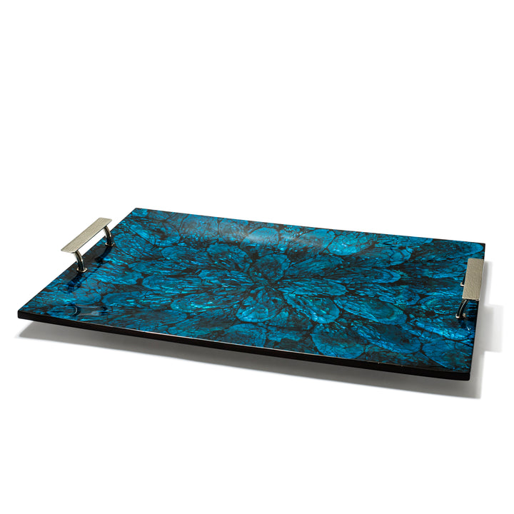 Ladorada Mother of Pearl Blue Serving Tray