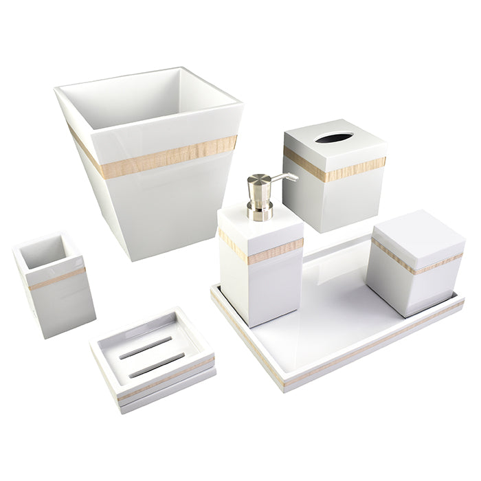 Silver with Band Lacquer Bathroom Accessories