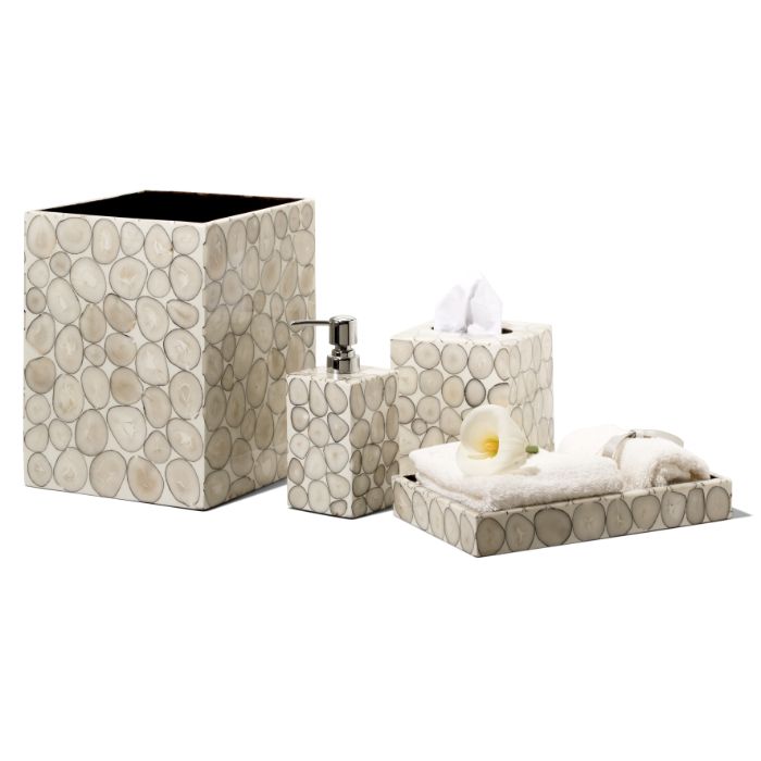 LADORADA Tagua Wood & Palm Wastebasket