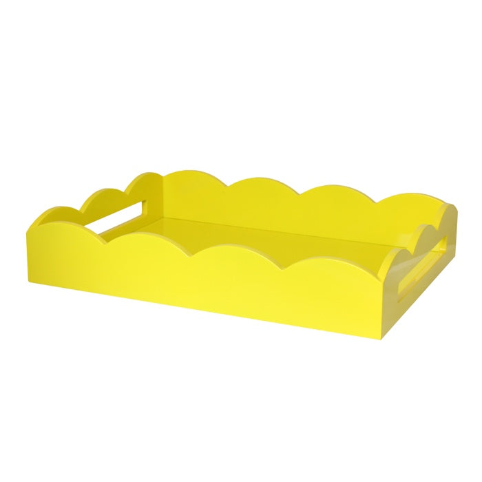 Addison Ross Lacquer Scalloped Tray 17x13 (Yellow)