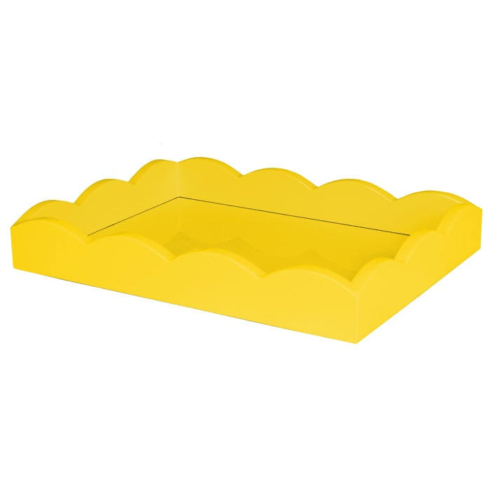 Addison Ross Lacquered Small Scalloped Ottoman Tray (Yellow) 11x8