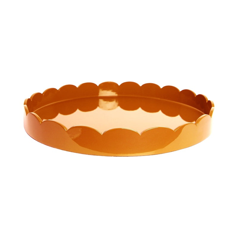 Addison Ross Round Large Lacquered Scallop Tray (Orange) 20"