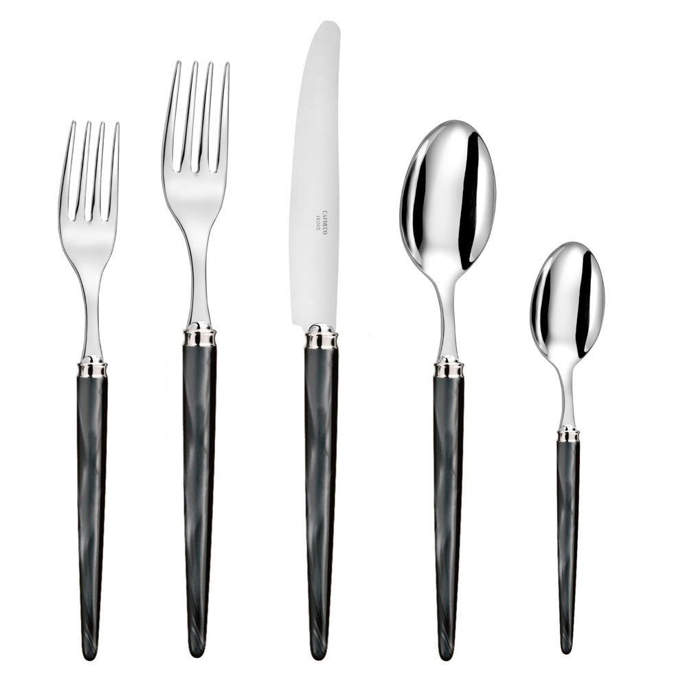 Capdeco Tang 18/10 Stainless Steel 5pc. Flatware Set (Black)