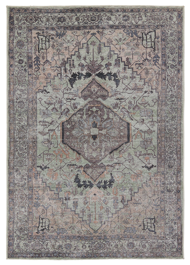 Vibe by Jaipur Living Abbott Medallion Green/ Dark Brown Area Rug (VINDAGE - VIN04)