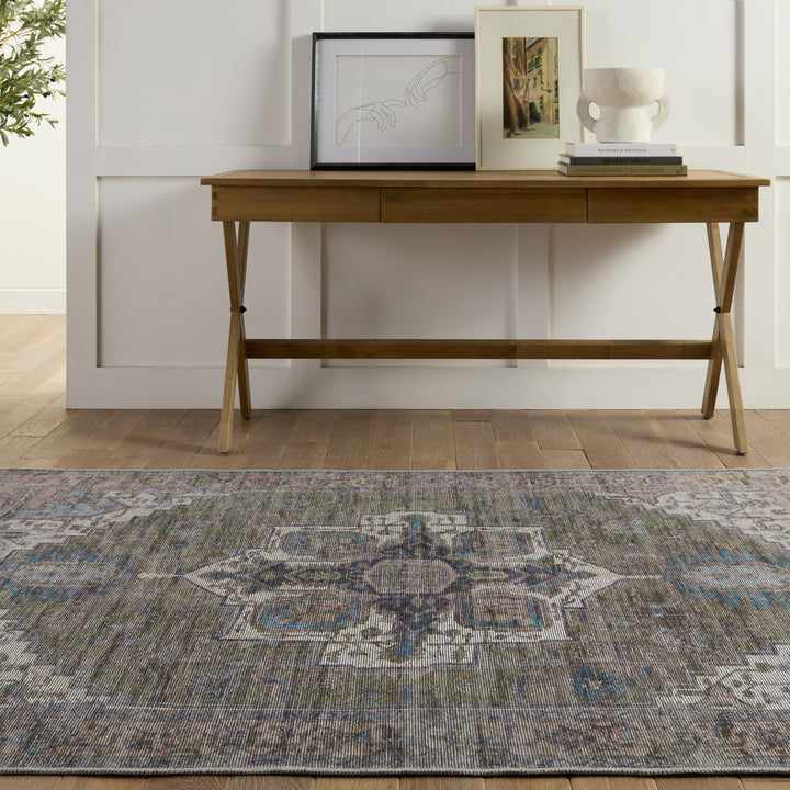 Vibe by Jaipur Living Chaplin Medallion Green/ Blue Area Rug (VINDAGE - VIN07)