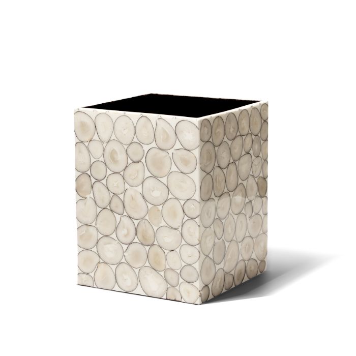 LADORADA Tagua Wood & Palm Wastebasket - Thumbnail 2