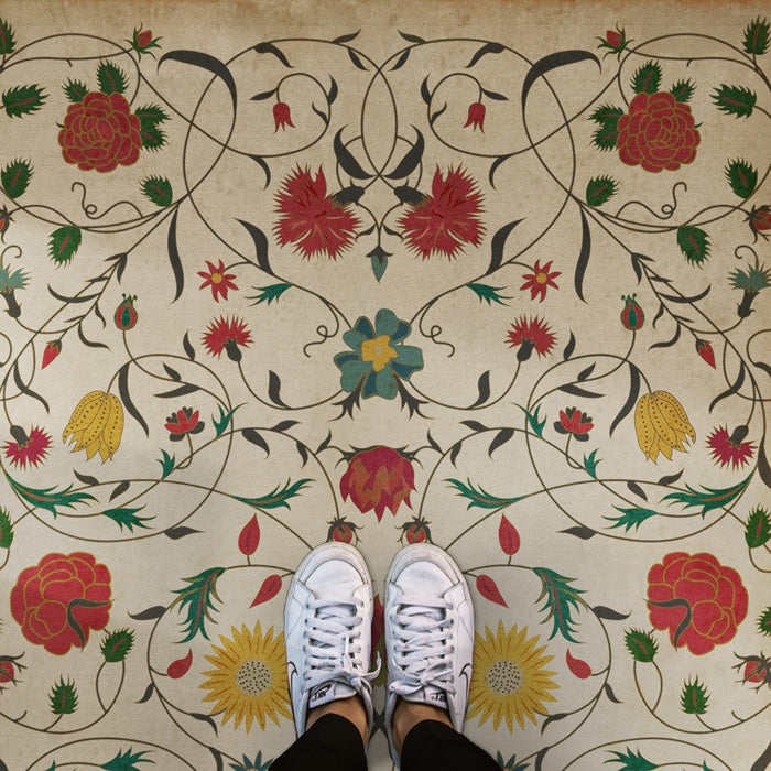 Vintage Vinyl Floorcloths (Williamsburg - Floral Abigail) – Hudson