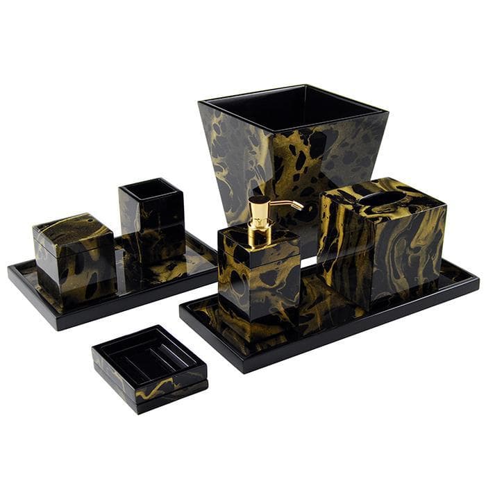 Black Gold Marble Lacquer Soap Pump