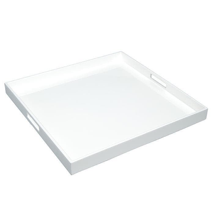 Lacquer Large Square Tray - White