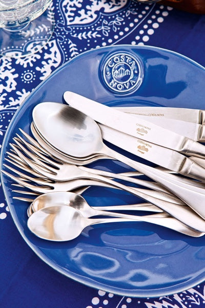 Costa Nova Antigo Brushed Stainless Steel Flatware Set