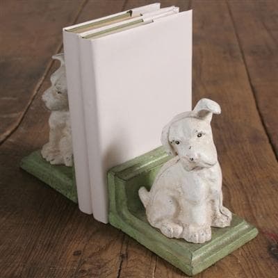 White Puppy Bookends (S/2)