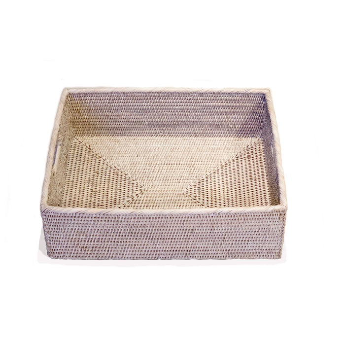 White Wash Rattan Shelf/Tray Basket - Thumbnail 3