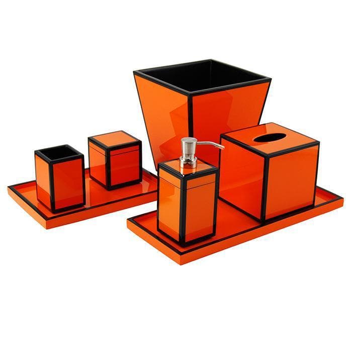 Orange & Black Lacquer Tissue Box
